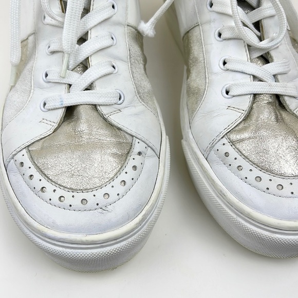 Louis Vuitton High Top Sneakers White and Silver gold Size EU 36 - Picture 4 of 12